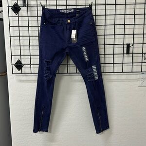 HENRY & WILLIAM New York DISTRESSED JEAN PANTS ZIPPER LEGS